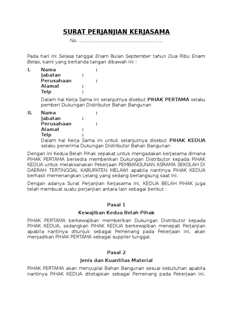 Detail Contoh Surat Kerjasama Antar Perusahaan Nomer 20