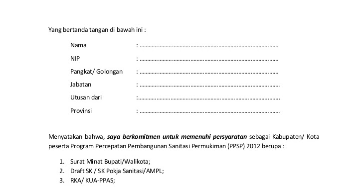 Detail Contoh Surat Kesanggupan Nomer 44