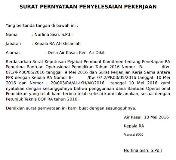 Detail Contoh Surat Kesanggupan Menyelesaikan Pekerjaan Nomer 22