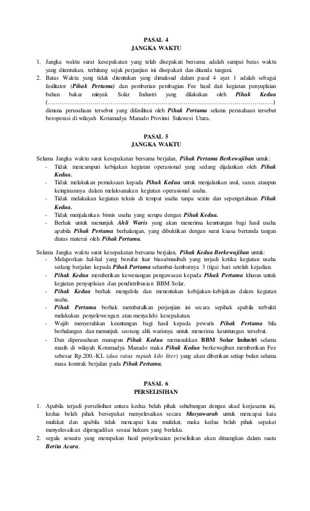 Detail Contoh Surat Kesepakatan Bersama Antara Perusahaan Dengan Karyawan Nomer 29