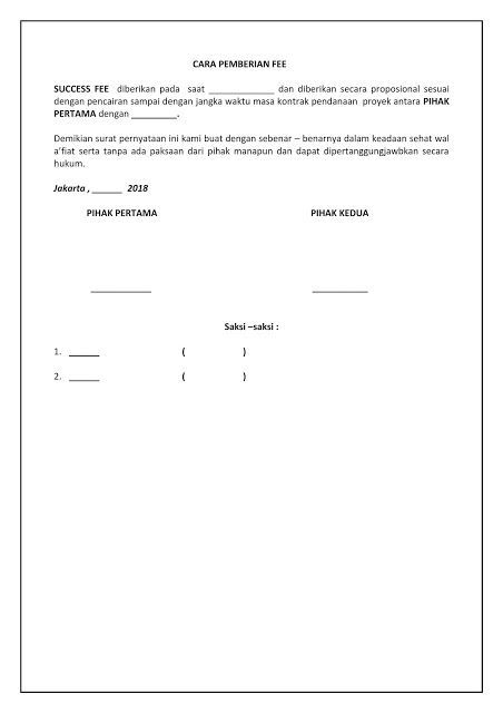 Detail Contoh Surat Kesepakatan Komitmen Fee Nomer 14