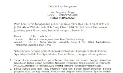 Detail Contoh Surat Keterangan Akreditasi Ban Pt Nomer 12