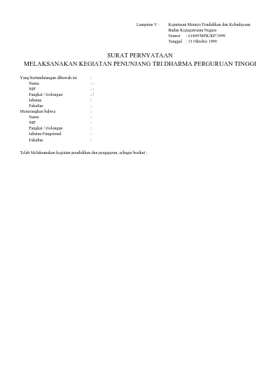 Detail Contoh Surat Keterangan Aktif Melaksanakan Tridharma Pt Nomer 14