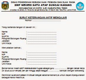 Detail Contoh Surat Keterangan Aktif Mengajar Sd Nomer 20