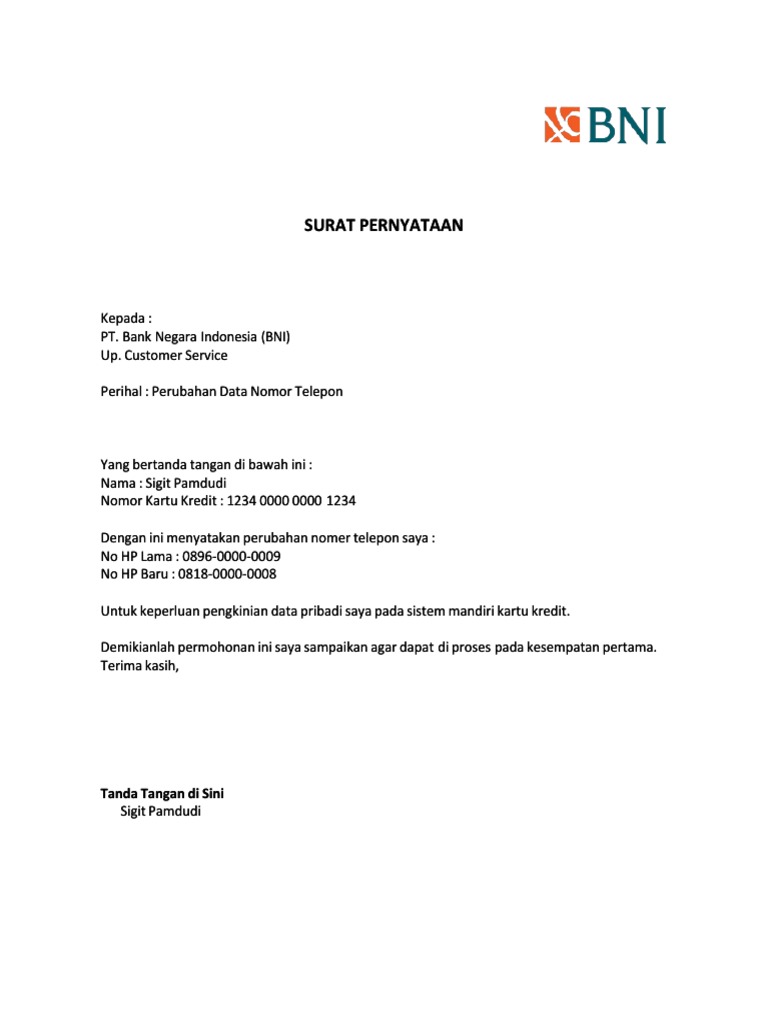 Download Contoh Surat Keterangan Bank Nomer 4