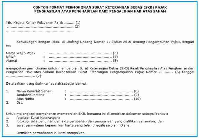 Detail Contoh Surat Keterangan Bebas Pajak Nomer 25