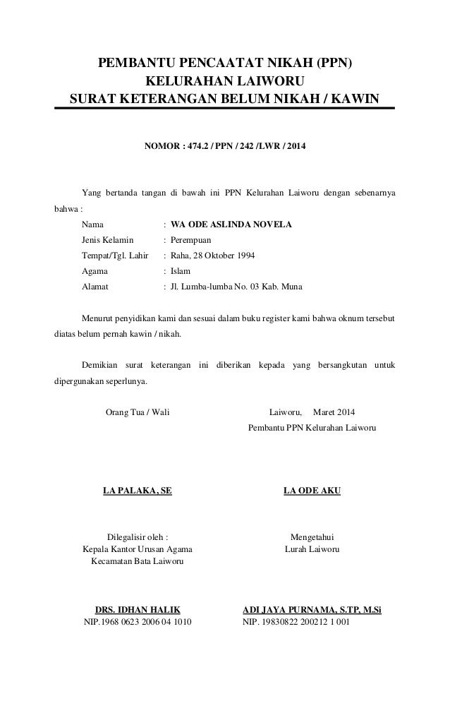 Detail Contoh Surat Keterangan Belum Menikah Dari Rt Nomer 13