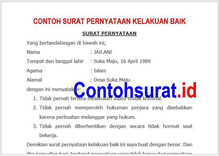 Detail Contoh Surat Keterangan Berkelakuan Baik Dari Sekolah Nomer 53