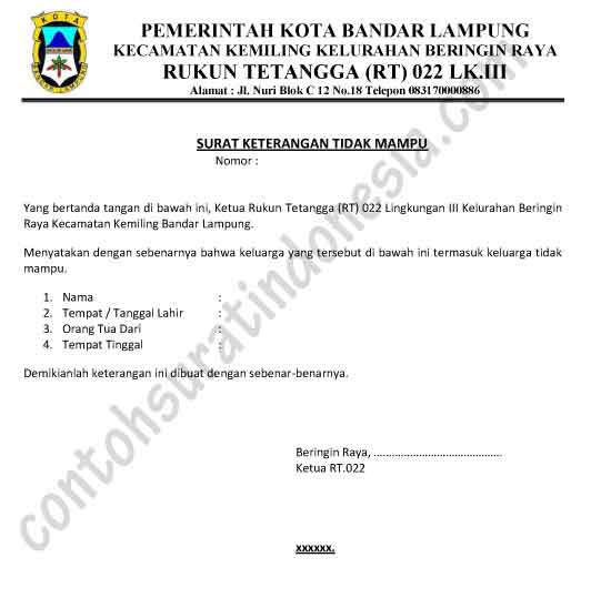 Detail Contoh Surat Keterangan Dari Kelurahan Nomer 46