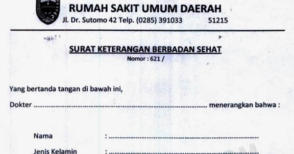 Detail Contoh Surat Keterangan Dokter Download Nomer 38