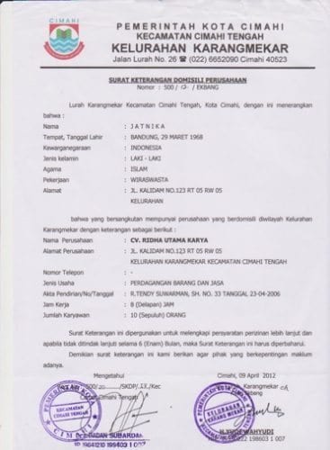 Detail Contoh Surat Keterangan Domisili Cv Nomer 33