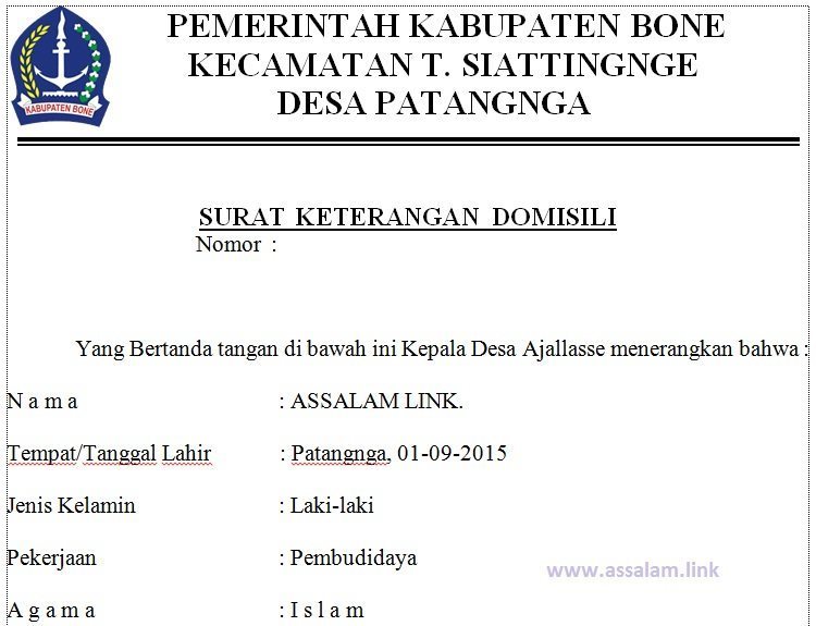 Detail Contoh Surat Keterangan Domisili Organisasi Nomer 50