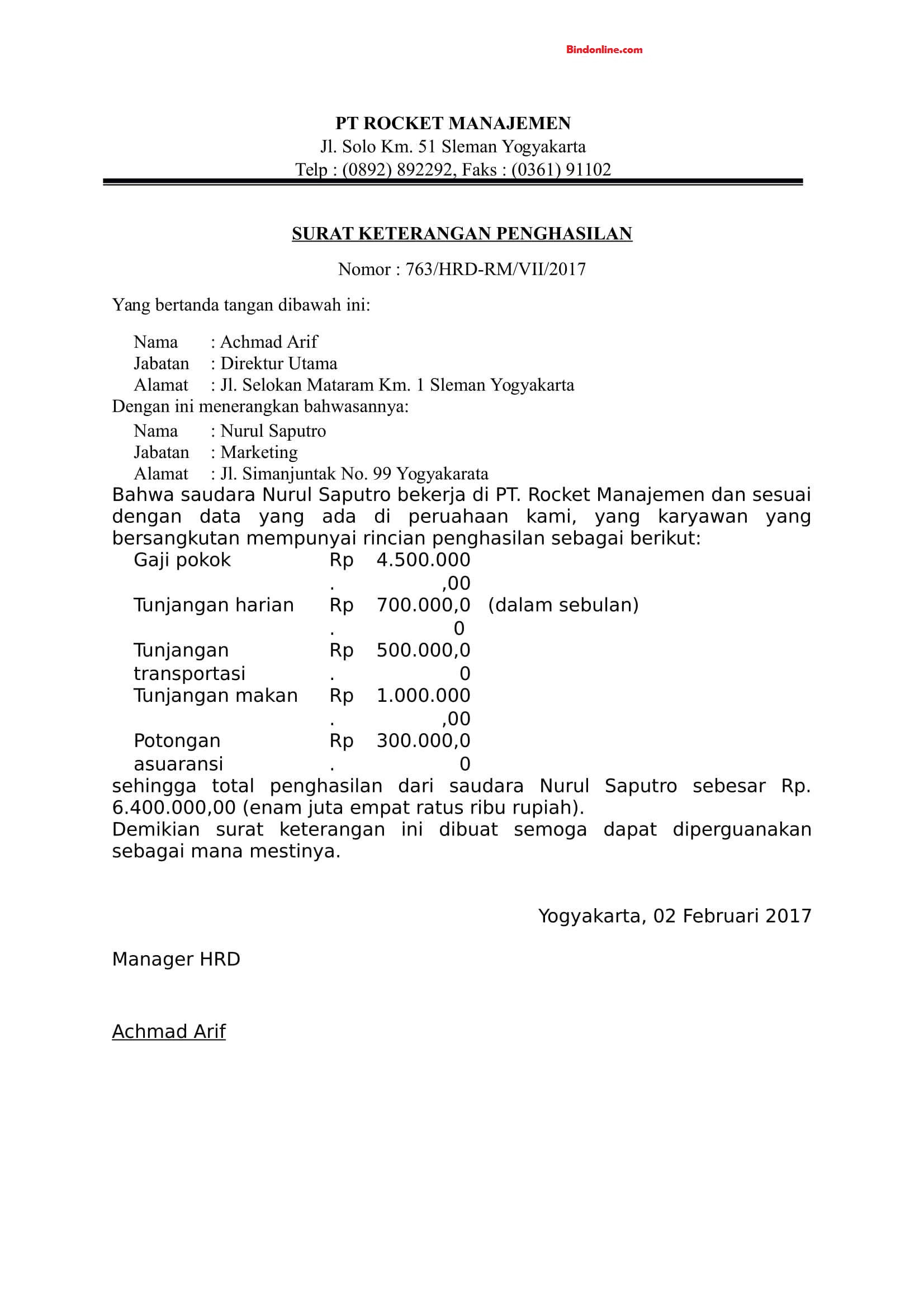 Detail Contoh Surat Keterangan Gaji Orang Tua Nomer 44