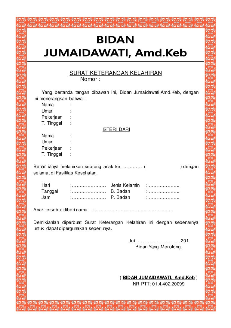 Detail Contoh Surat Keterangan Hamil Dari Bidan Nomer 15