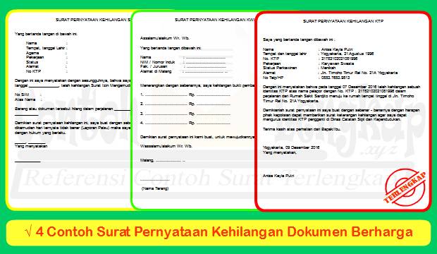 Detail Contoh Surat Keterangan Kehilangan Dokumen Nomer 52