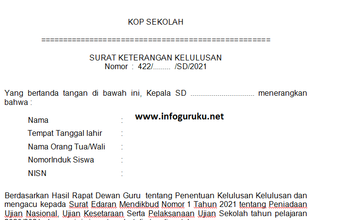 Detail Contoh Surat Keterangan Kelulusan Nomer 18