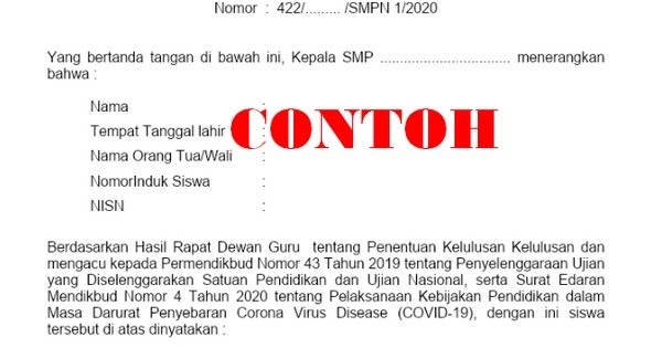 Detail Contoh Surat Keterangan Kelulusan Nomer 42