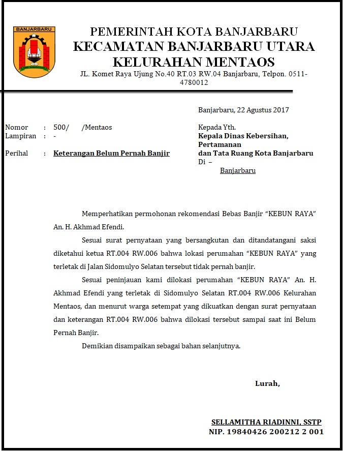 Detail Contoh Surat Keterangan Kelurahan Nomer 53