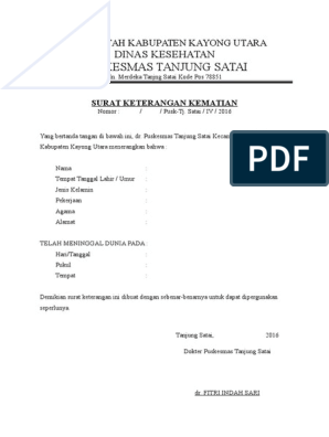 Detail Contoh Surat Keterangan Kematian Dari Perusahaan Nomer 15