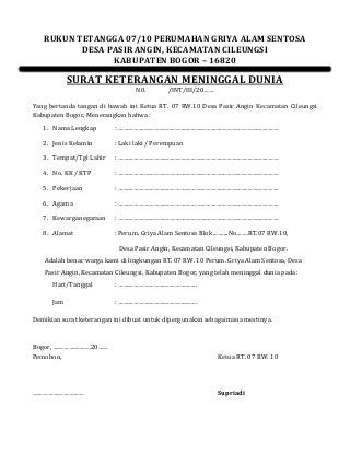 Detail Contoh Surat Keterangan Kematian Dari Perusahaan Nomer 2