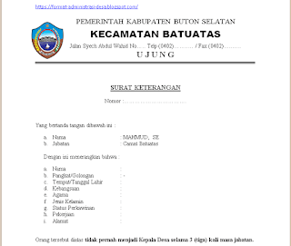 Download Contoh Surat Keterangan Kepala Desa Nomer 38