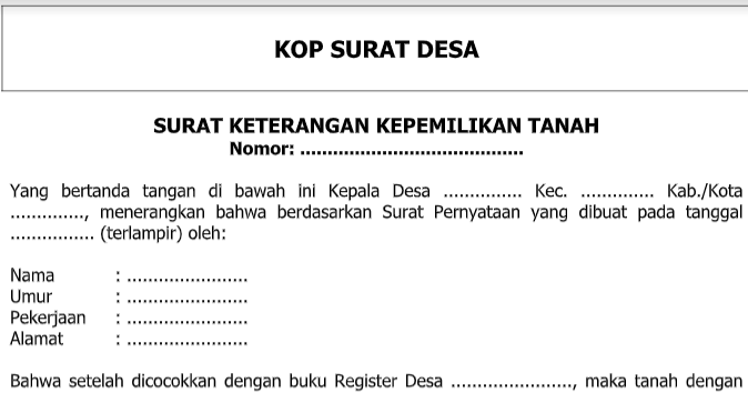 Detail Contoh Surat Keterangan Kepemilikan Rumah Nomer 32