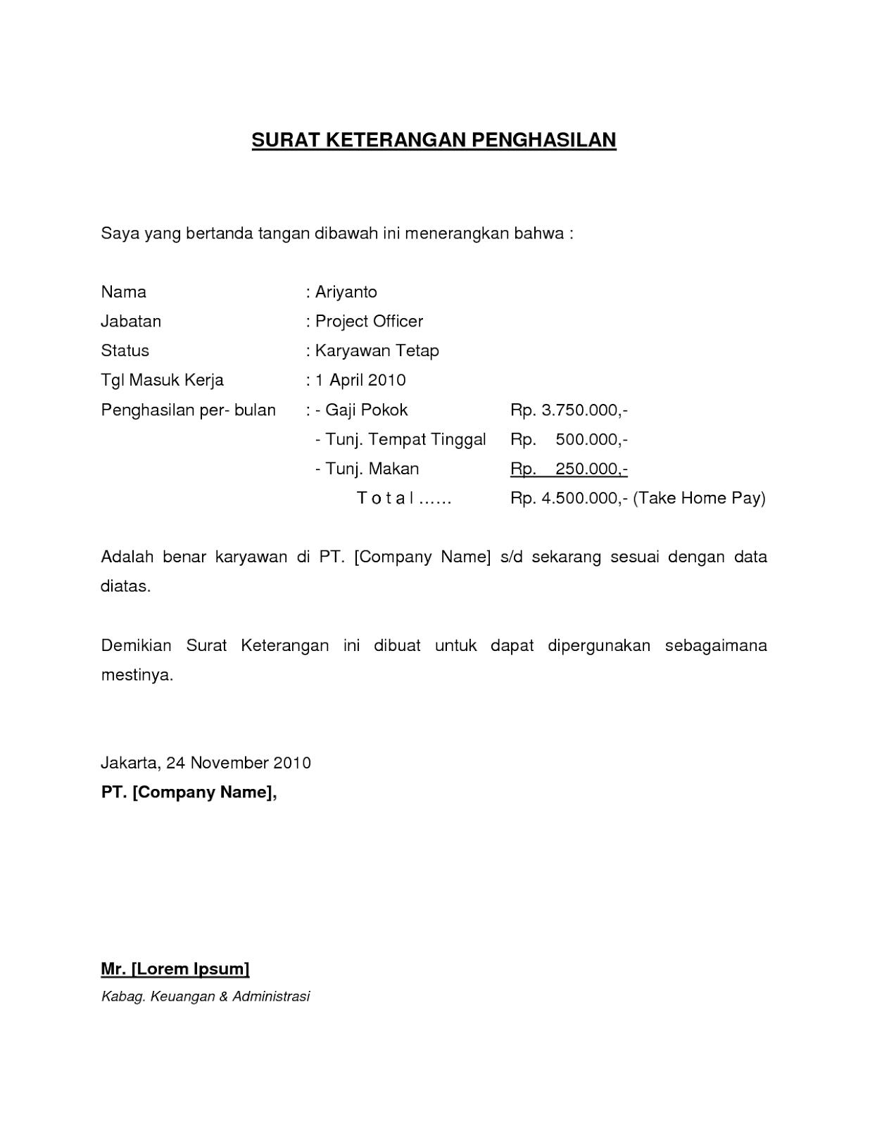 Detail Contoh Surat Keterangan Kerja Doc Nomer 34