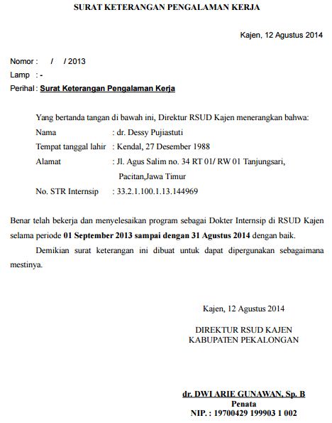 Detail Contoh Surat Keterangan Kerja Praktek Nomer 19