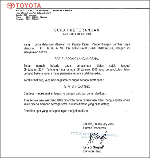 Detail Contoh Surat Keterangan Kerja Untuk Buka Rekening Nomer 22