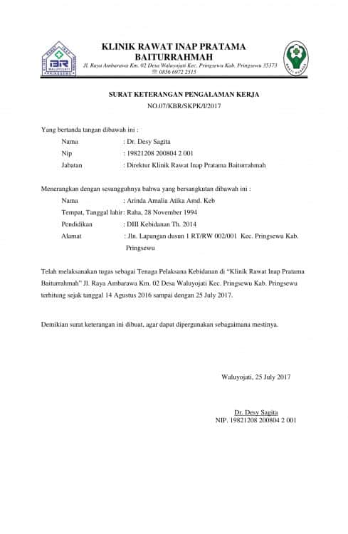 Detail Contoh Surat Keterangan Kerja Wirausaha Nomer 5