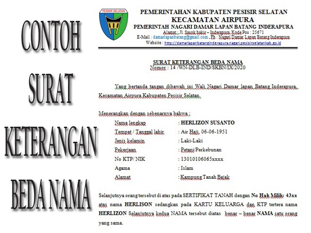 Detail Contoh Surat Keterangan Kesalahan Penulisan Ijazah Nomer 55