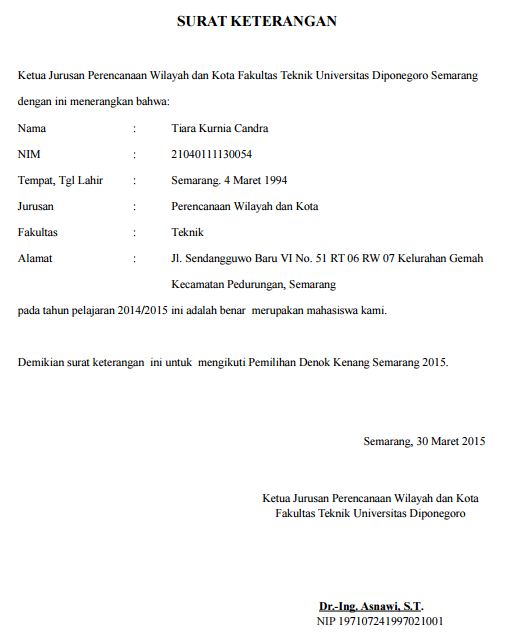 Detail Contoh Surat Keterangan Kuliah Nomer 7