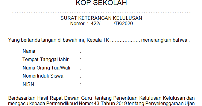 Detail Contoh Surat Keterangan Lulus Smk Nomer 45