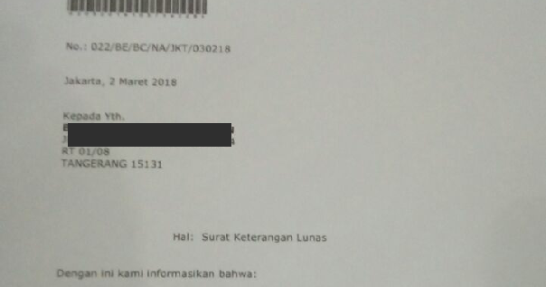 Detail Contoh Surat Keterangan Lunas Pinjaman Bank Bri Nomer 29