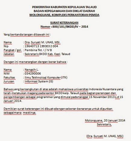 Detail Contoh Surat Keterangan Magang Mahasiswa Nomer 2