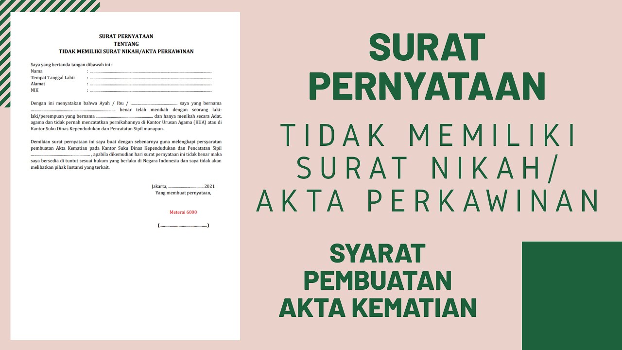 Detail Contoh Surat Keterangan Nikah Nomer 52