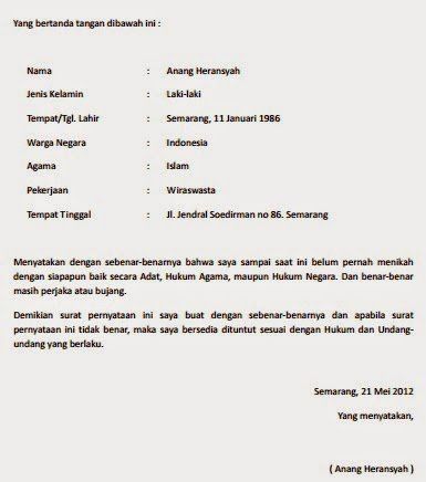 Detail Contoh Surat Keterangan Nikah Dari Rt Nomer 6