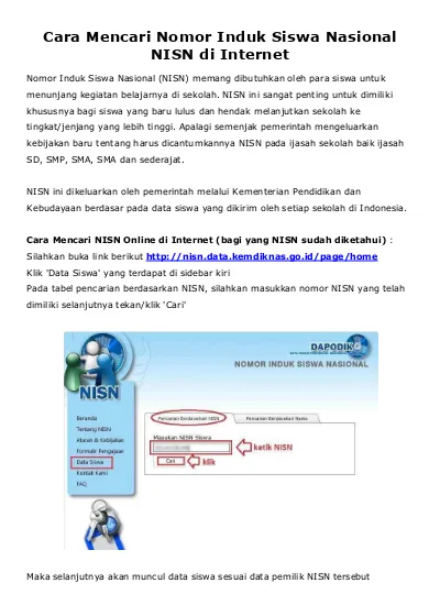 Detail Contoh Surat Keterangan Nisn Nomer 37