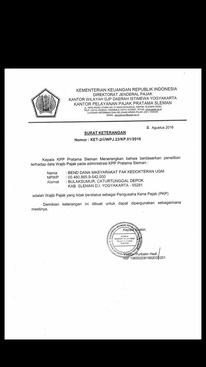 Detail Contoh Surat Keterangan Non Pkp Nomer 22