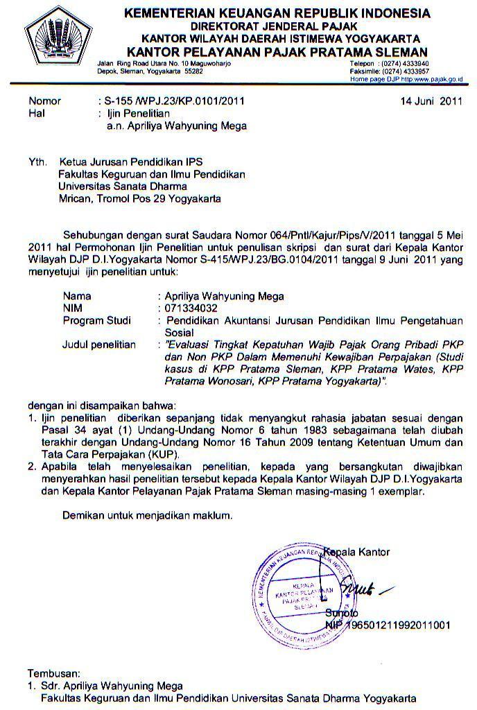 Detail Contoh Surat Keterangan Non Pkp Nomer 37