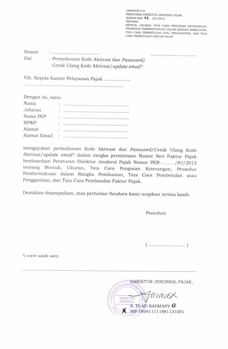 Detail Contoh Surat Keterangan Pembatalan Faktur Pajak Nomer 22
