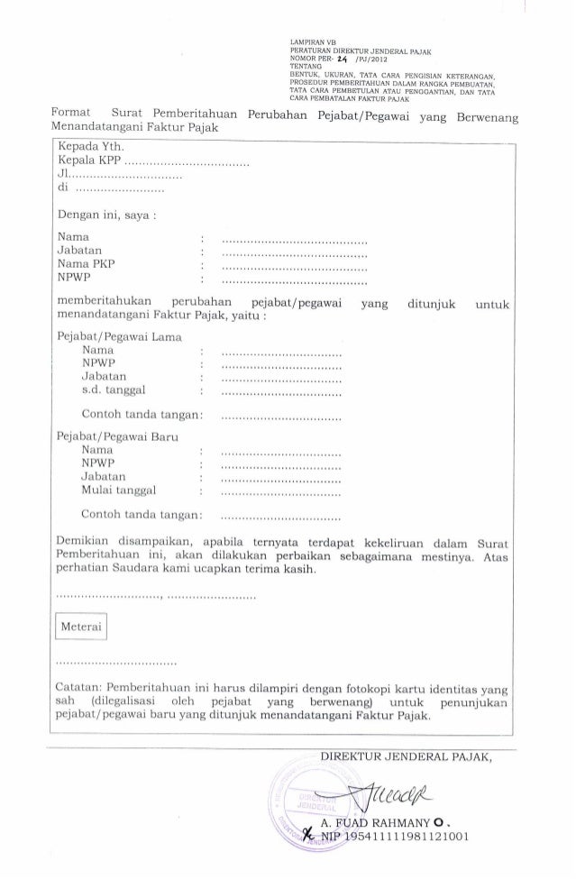 Detail Contoh Surat Keterangan Pembatalan Faktur Pajak Nomer 41