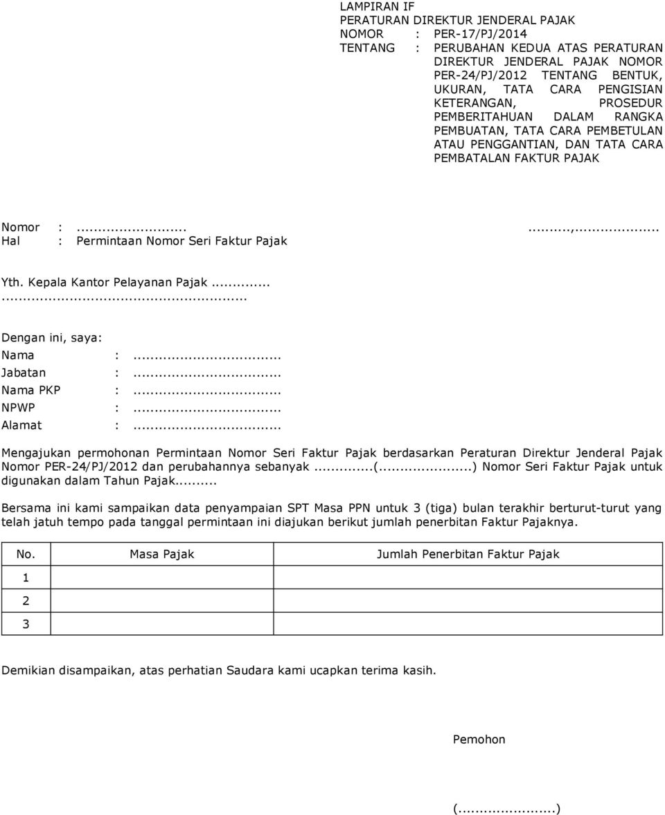 Detail Contoh Surat Keterangan Pembatalan Faktur Pajak Nomer 47