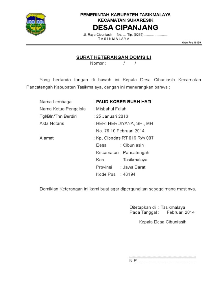 Detail Contoh Surat Keterangan Pendirian Sekolah Nomer 13