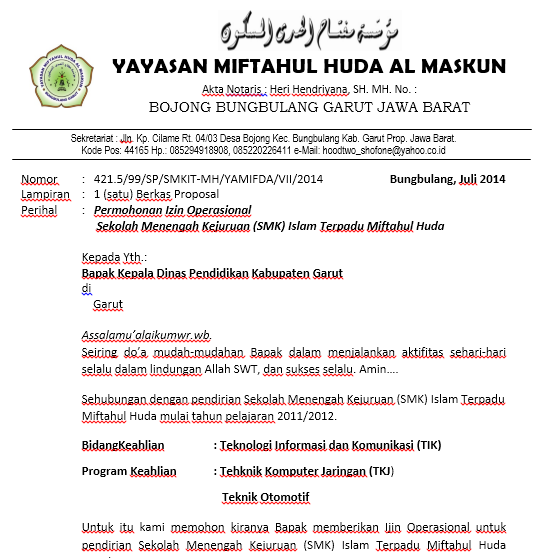 Detail Contoh Surat Keterangan Pendirian Sekolah Nomer 16