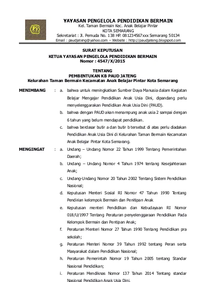 Detail Contoh Surat Keterangan Pendirian Sekolah Nomer 21