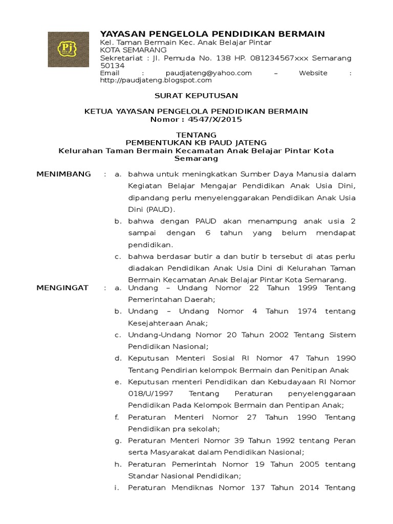 Detail Contoh Surat Keterangan Pendirian Sekolah Nomer 24