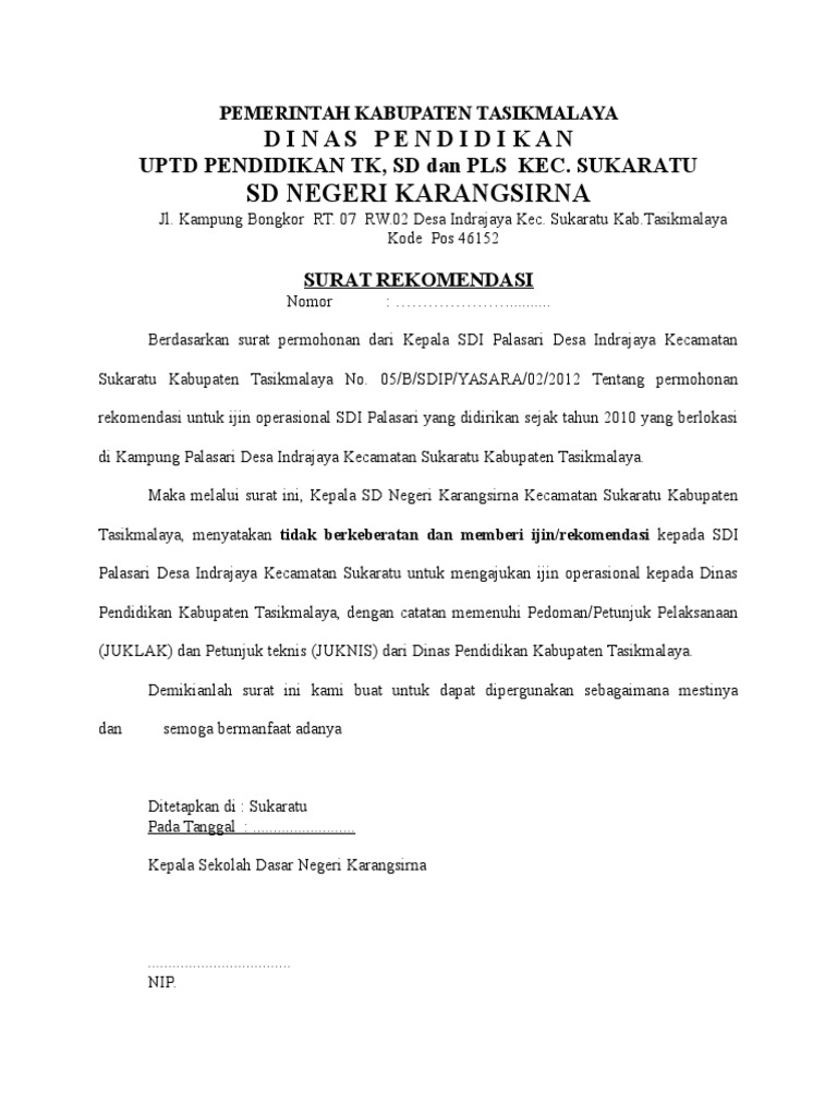 Detail Contoh Surat Keterangan Pendirian Sekolah Nomer 5