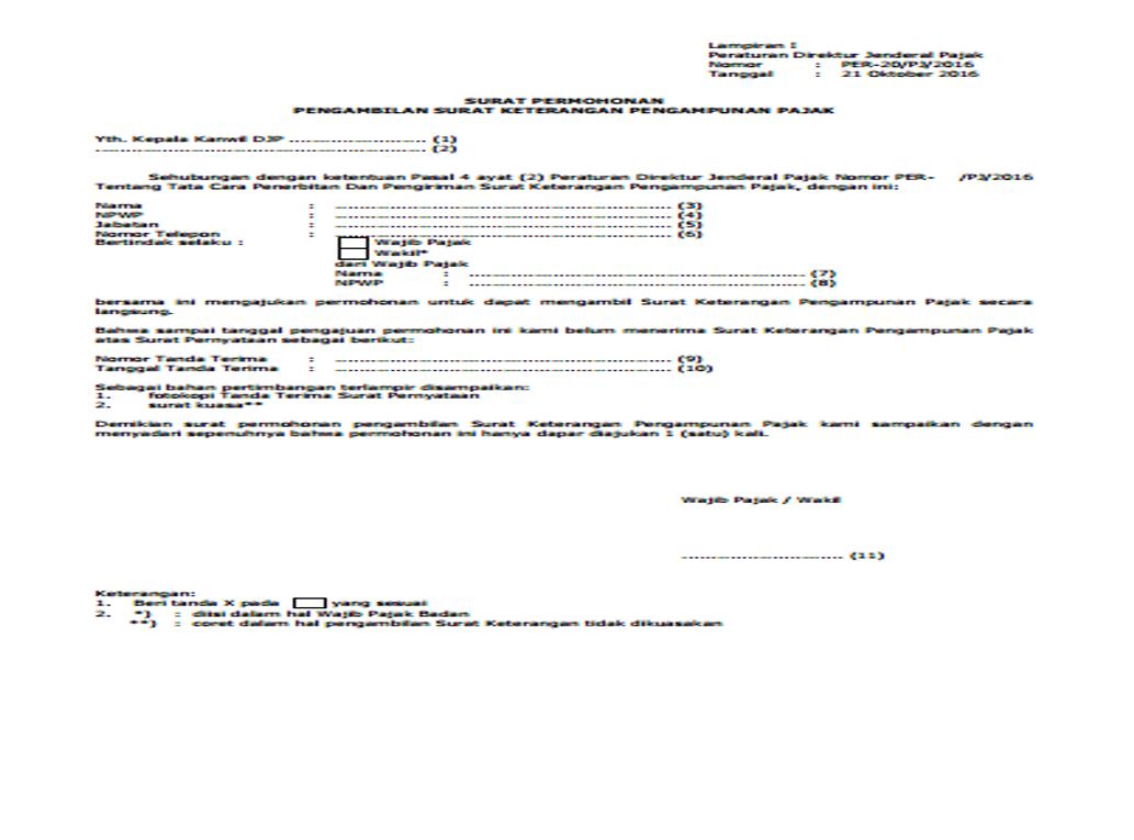 Detail Contoh Surat Keterangan Pengampunan Pajak Nomer 3