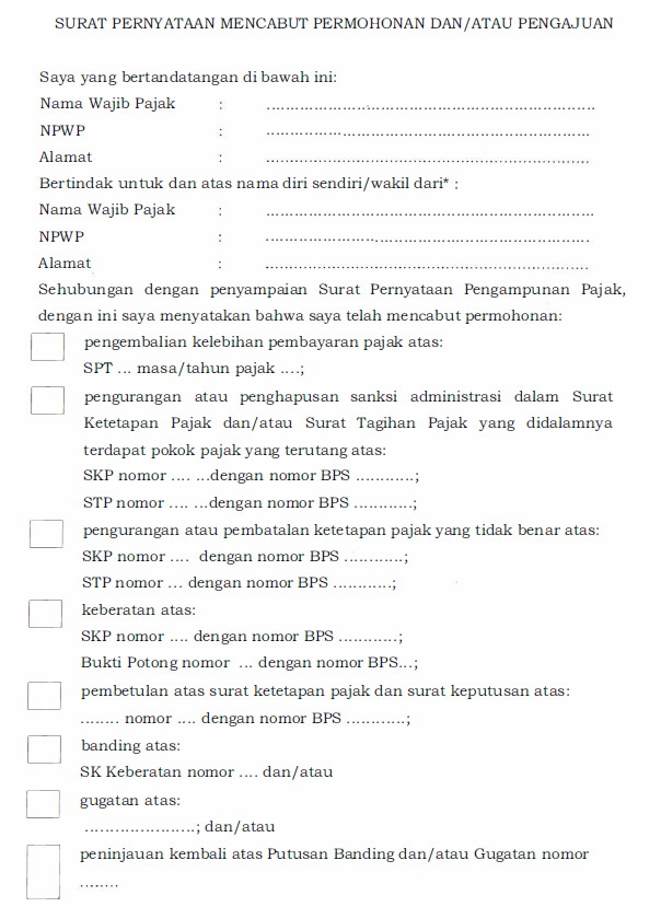 Detail Contoh Surat Keterangan Pengampunan Pajak Nomer 35